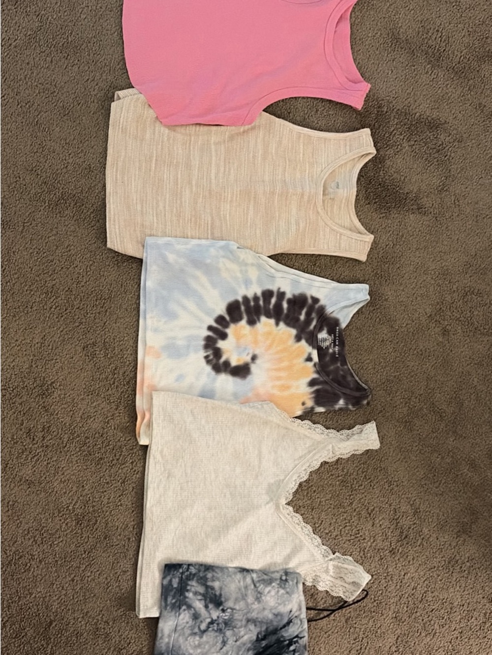 Pink, Cream & Tie-Dye Tank Top Pack